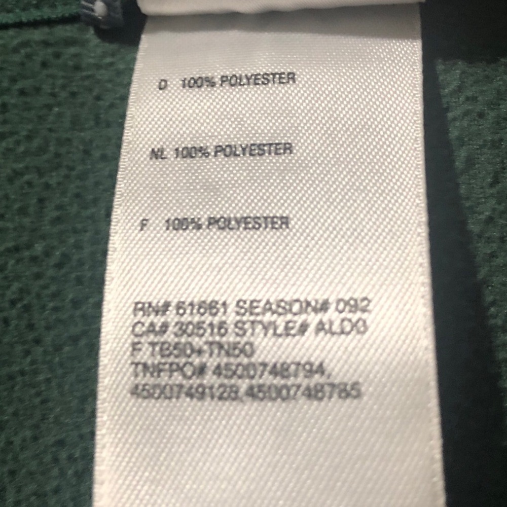 The North Face TKA 100 Sweatshirt Men XL Emerald Green Fleece Mock Neck Active - Picture 6 of 6